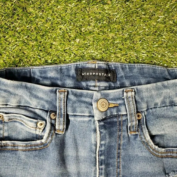 Aeropostale High Waisted Ankle Jeggings Womens Size 6 Short Blue Mid Rise Denim - Picture 4 of 10